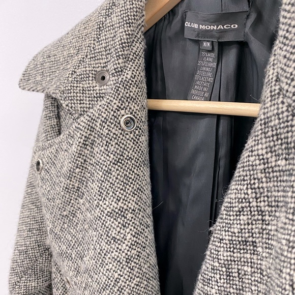 Club Monaco grey tweed trench, size M - Picture 2 of 6